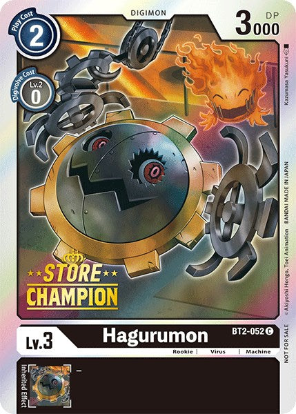 Hagurumon [BT2-052] (Store Champion) [Release Special Booster Promos] | Arkham Games and Comics