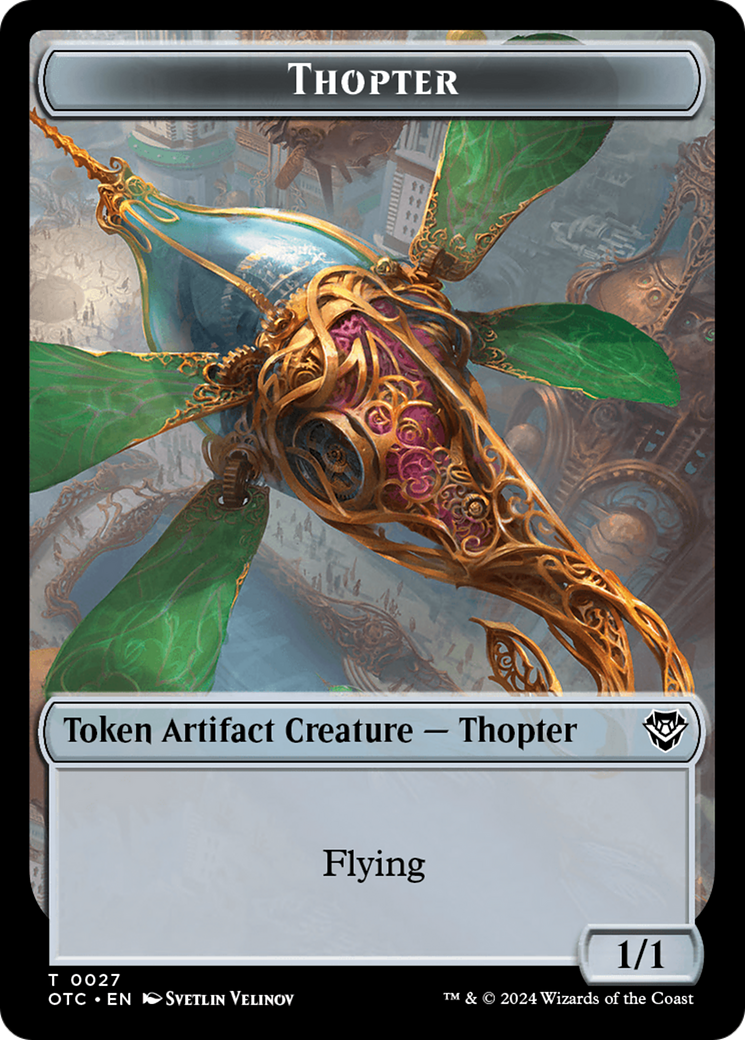 Thopter // Treasure Double-Sided Token [Outlaws of Thunder Junction Commander Tokens] | Arkham Games and Comics