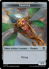Thopter // Manifest Double-Sided Token [Outlaws of Thunder Junction Commander Tokens] | Arkham Games and Comics