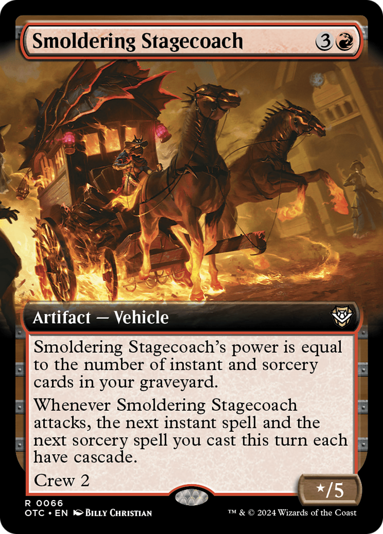 Smoldering Stagecoach (Extended Art) [Outlaws of Thunder Junction Commander] | Arkham Games and Comics