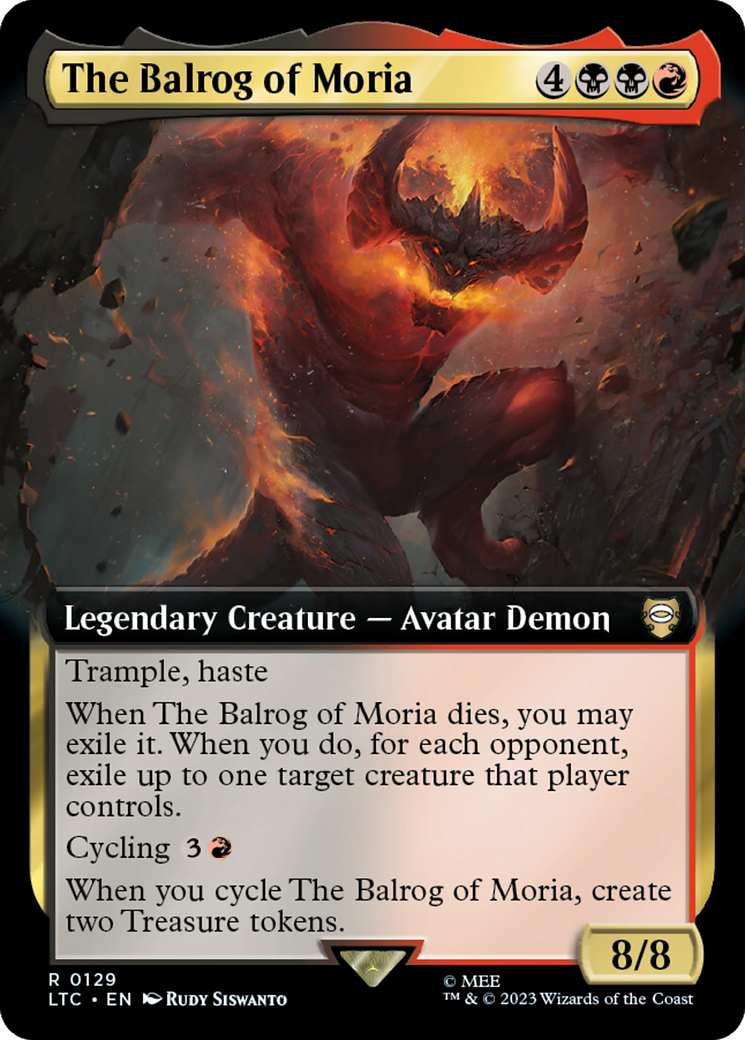 The Balrog of Moria (Extended Art) [The Lord of the Rings: Tales of Middle-Earth Commander] | Arkham Games and Comics