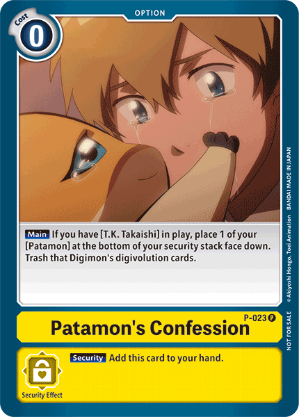 Patamon's Confession [P-023] [Promotional Cards] | Arkham Games and Comics