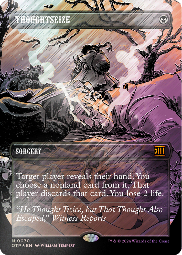 Thoughtseize (Textured Foil) [Outlaws of Thunder Junction: Breaking News] | Arkham Games and Comics