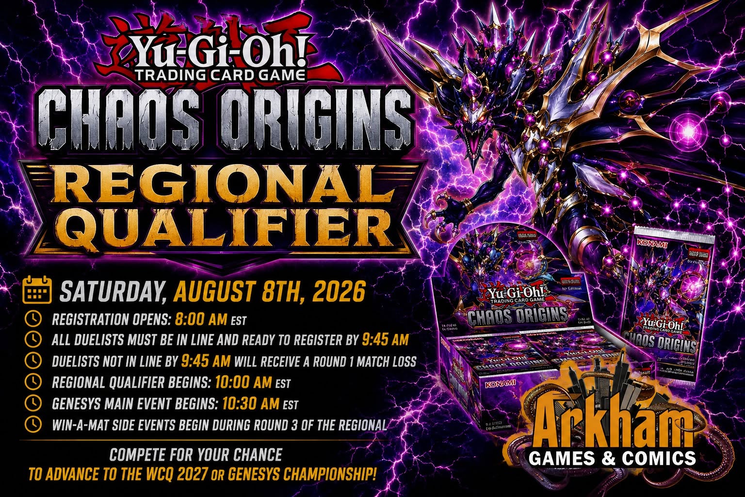 Yu-Gi-Oh! Chaos Origins Regional Qualifier | Arkham Games and Comics