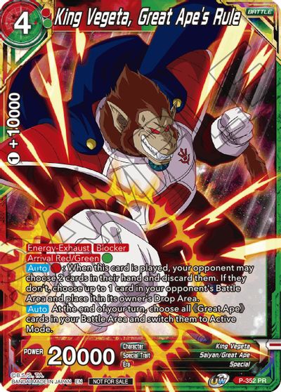 King Vegeta, Great Ape's Rule (P-352) [Tournament Promotion Cards] | Arkham Games and Comics