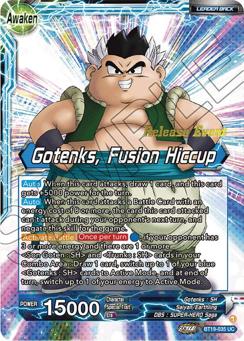 Son Goten & Trunks // Gotenks, Fusion Hiccup (Fighter's Ambition Holiday Pack) (BT19-035) [Tournament Promotion Cards] | Arkham Games and Comics