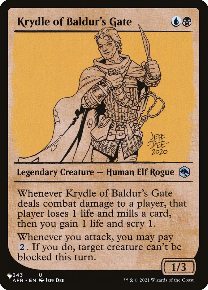 Krydle of Baldur's Gate (Showcase) [The List] | Arkham Games and Comics