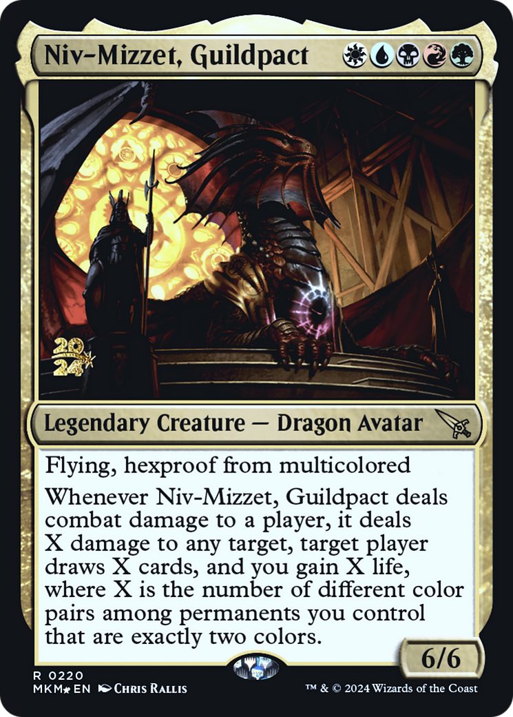 Niv-Mizzet, Guildpact [Murders at Karlov Manor Prerelease Promos] | Arkham Games and Comics