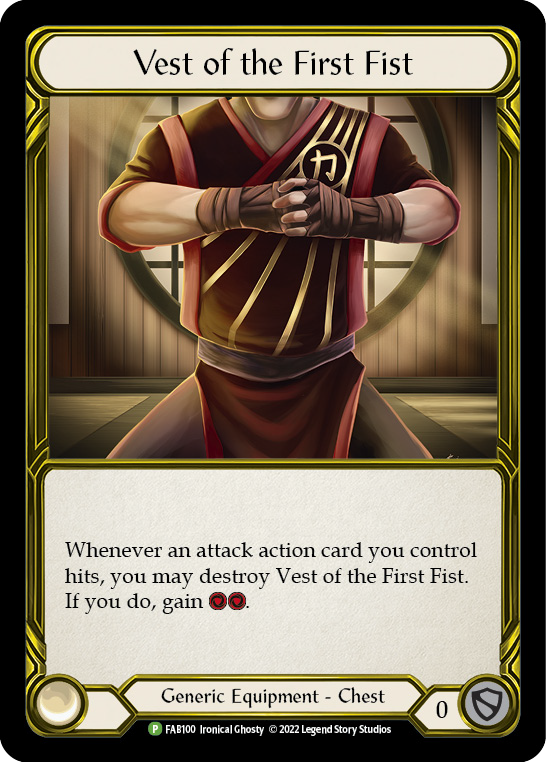 Vest of the First Fist (Golden) [FAB100] (Promo)  Cold Foil | Arkham Games and Comics