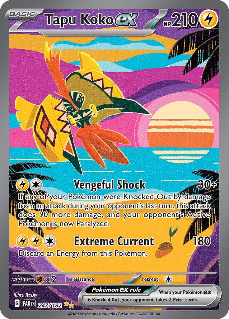 Tapu Koko ex (247/182) [Scarlet & Violet: Paradox Rift] | Arkham Games and Comics