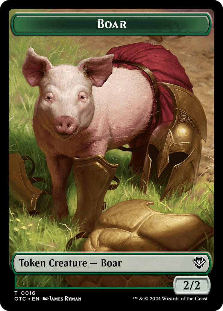 Boar // Drake Double-Sided Token [Outlaws of Thunder Junction Commander Tokens] | Arkham Games and Comics