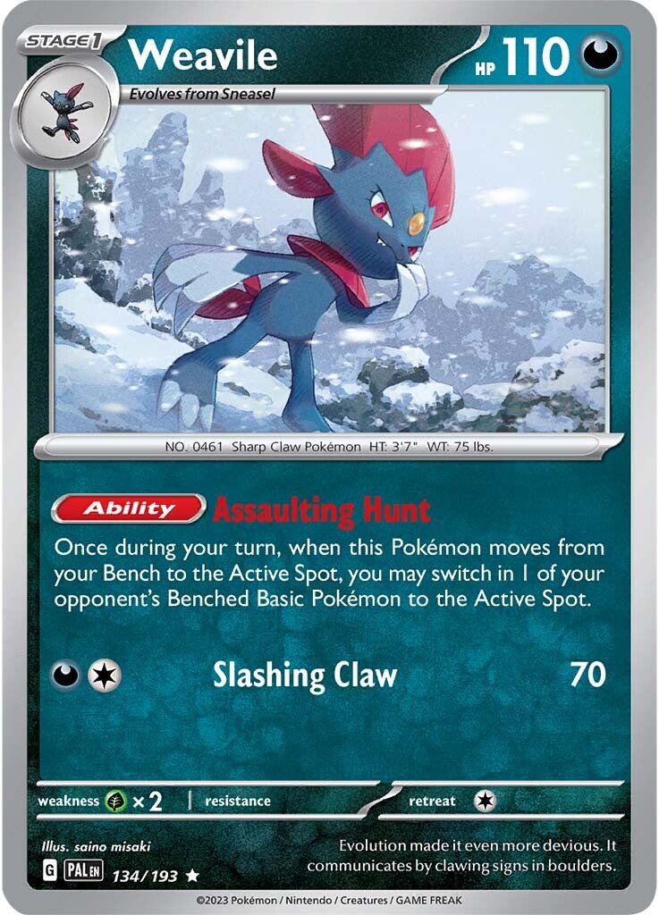 Weavile (134/193) [Scarlet & Violet: Paldea Evolved] | Arkham Games and Comics