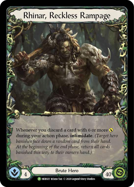Rhinar, Reckless Rampage [HER021] (Promo)  1st Edition Rainbow Foil | Arkham Games and Comics