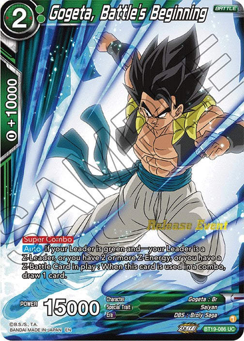 Gogeta, Battle's Beginning (Fighter's Ambition Holiday Pack) (BT19-086) [Tournament Promotion Cards] | Arkham Games and Comics