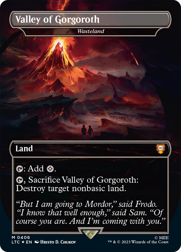 Valley of Gorgoroth - Wasteland (Surge Foil Realms and Relics) [The Lord of the Rings: Tales of Middle-Earth Commander] | Arkham Games and Comics