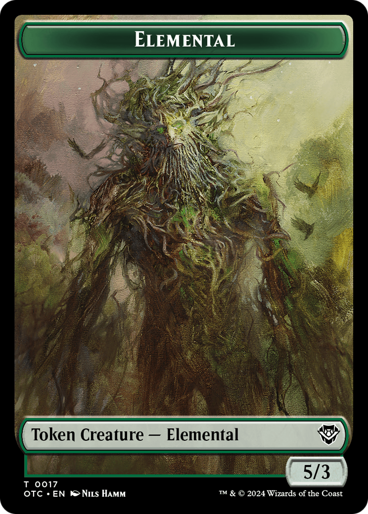 Insect // Elemental (0017) Double-Sided Token [Outlaws of Thunder Junction Commander Tokens] | Arkham Games and Comics