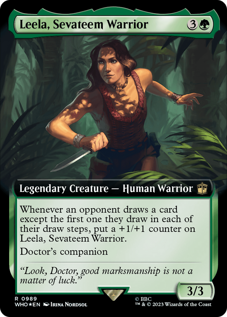 Leela, Sevateem Warrior (Extended Art) (Surge Foil) [Doctor Who] | Arkham Games and Comics