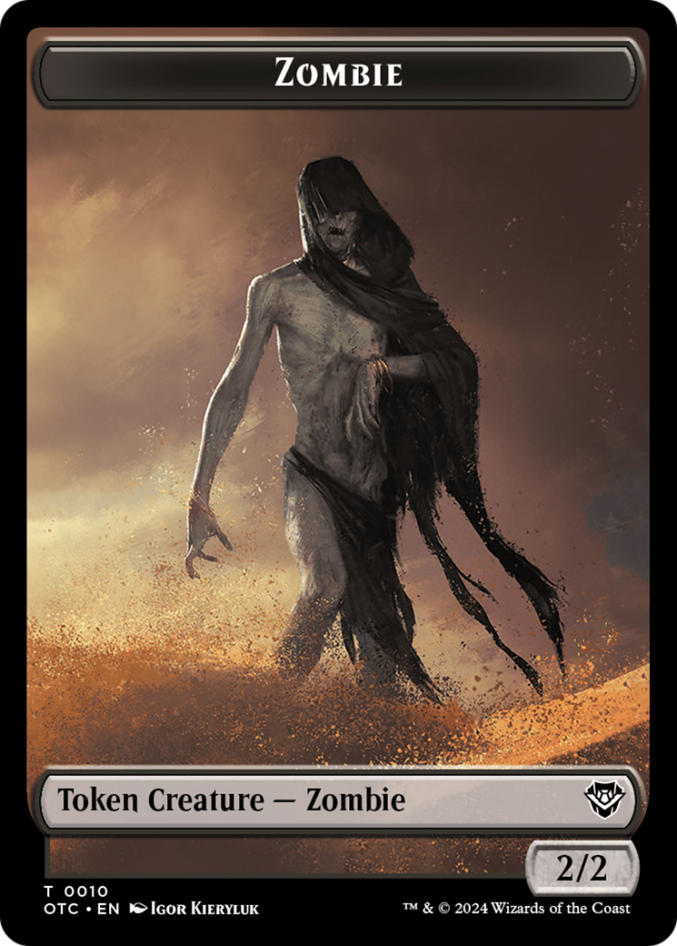 Zombie // Ox Warrior Double-Sided Token [Outlaws of Thunder Junction Commander Tokens] | Arkham Games and Comics