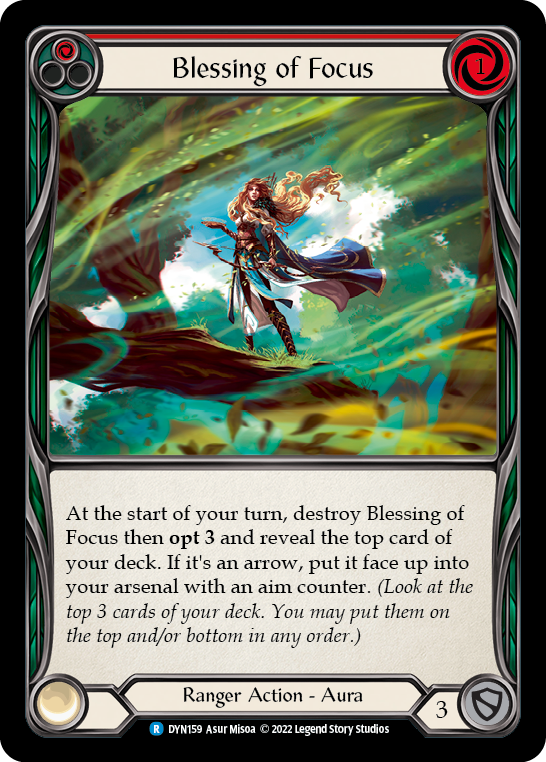 Blessing of Focus (Red) [DYN159] (Dynasty)  Rainbow Foil | Arkham Games and Comics