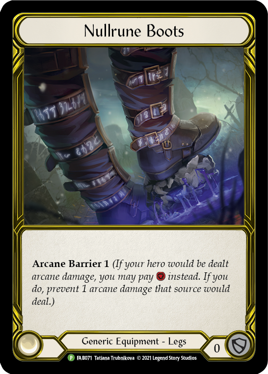 Nullrune Boots (Golden) [FAB071] (Promo)  Cold Foil | Arkham Games and Comics