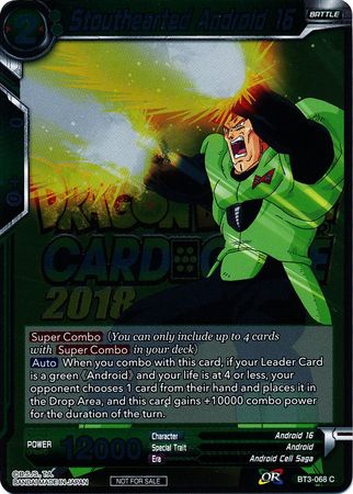 Stouthearted Android 16 (Metallic Foil) (Event Pack 2018) (BT3-068) [Promotion Cards] | Arkham Games and Comics