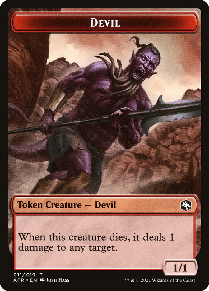 Devil // Icingdeath, Frost Tongue Double-Sided Token [Dungeons & Dragons: Adventures in the Forgotten Realms Tokens] | Arkham Games and Comics