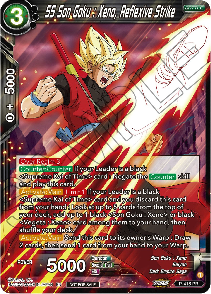 SS Son Goku: Xeno, Reflexive Strike (Zenkai Series Tournament Pack Vol.1) (P-418) [Tournament Promotion Cards] | Arkham Games and Comics