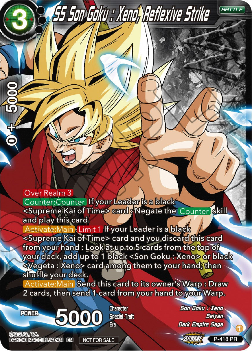 SS Son Goku: Xeno, Reflexive Strike (Zenkai Series Tournament Pack Vol.1 Winner) (P-418) [Tournament Promotion Cards] | Arkham Games and Comics