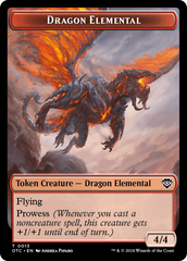 Dragon Elemental // Bird Illusion Double-Sided Token [Outlaws of Thunder Junction Commander Tokens] | Arkham Games and Comics