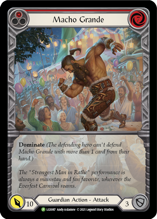 Macho Grande (Red) [LGS087] (Promo)  Rainbow Foil | Arkham Games and Comics