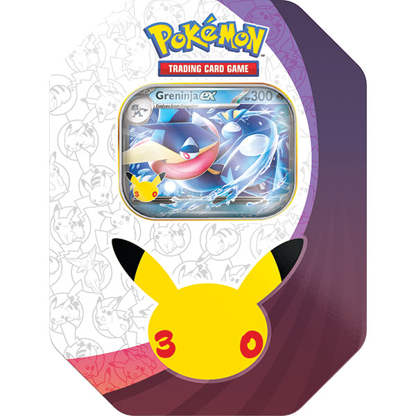 Pokemon TCG: 30th Celebration- ex Tin Case (Sylveon ex or Greninja ex) | Arkham Games and Comics