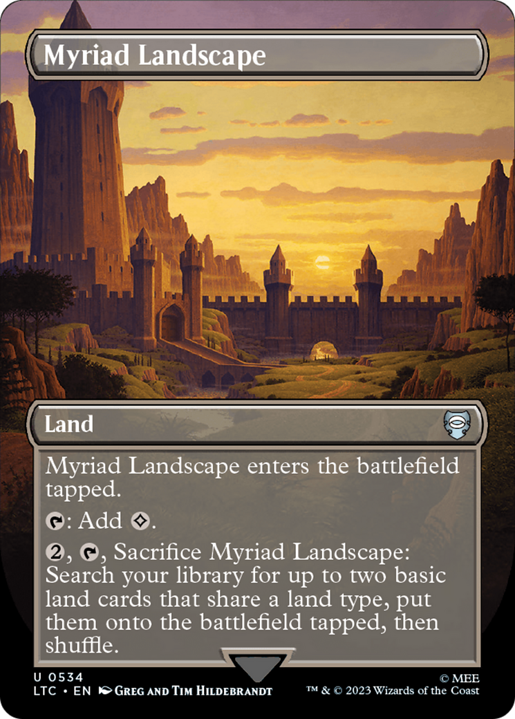 Myriad Landscape (Borderless) [The Lord of the Rings: Tales of Middle-Earth Commander] | Arkham Games and Comics