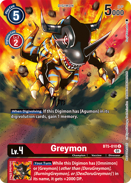 Greymon [BT5-010] (Premier Event) [Battle of Omni Promos] | Arkham Games and Comics