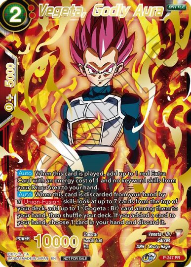 Vegeta, Godly Aura (Alternate Art) (P-247) [Tournament Promotion Cards] | Arkham Games and Comics