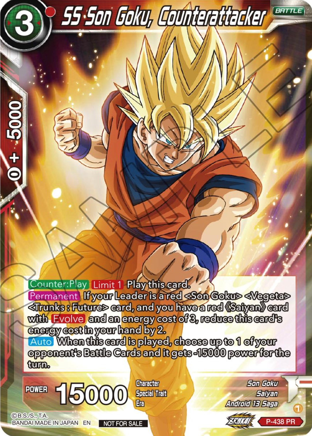 SS Son Goku, Counterattacker (Zenkai Series Tournament Pack Vol.2) (P-438) [Tournament Promotion Cards] | Arkham Games and Comics