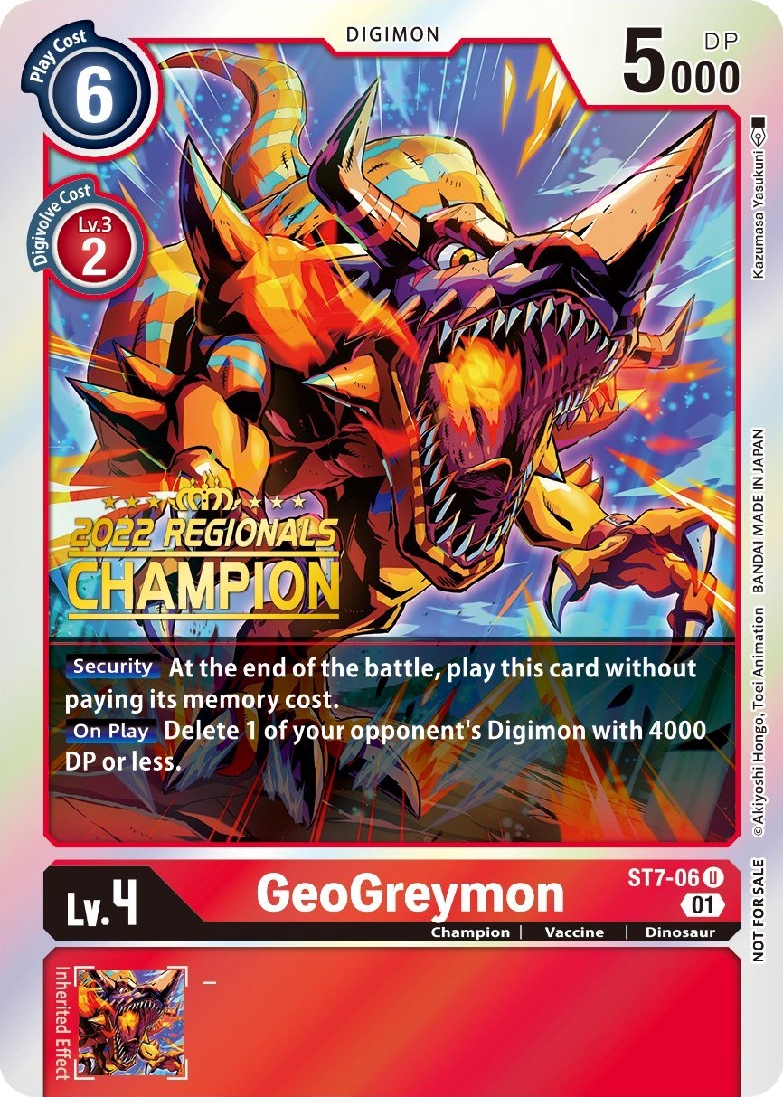 GeoGreymon [ST7-06] (2022 Championship Offline Regional) (Online Champion) [Starter Deck: Gallantmon Promos] | Arkham Games and Comics