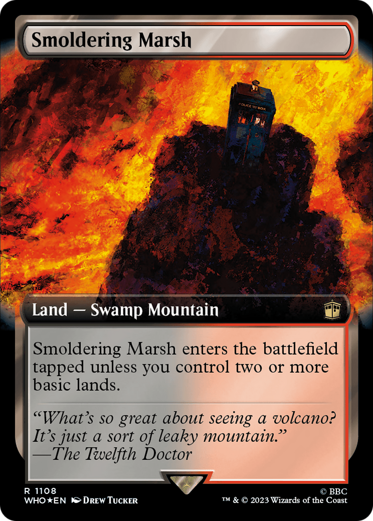 Smoldering Marsh (Extended Art) (Surge Foil) [Doctor Who] | Arkham Games and Comics