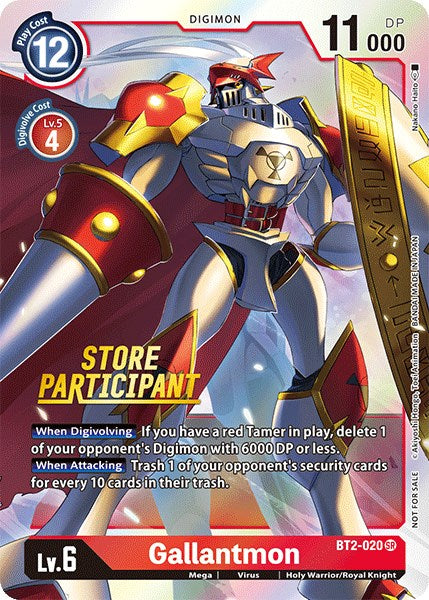 Gallantmon [BT2-020] (Store Participant) [Release Special Booster Promos] | Arkham Games and Comics