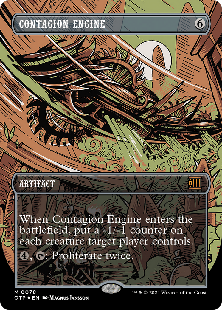 Contagion Engine (Textured Foil) [Outlaws of Thunder Junction: Breaking News] | Arkham Games and Comics