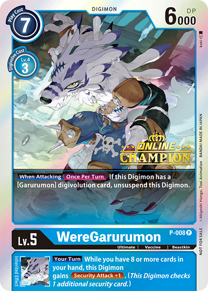 WereGarurumon [P-008] (Online Regional - Champion) [Promotional Cards] | Arkham Games and Comics