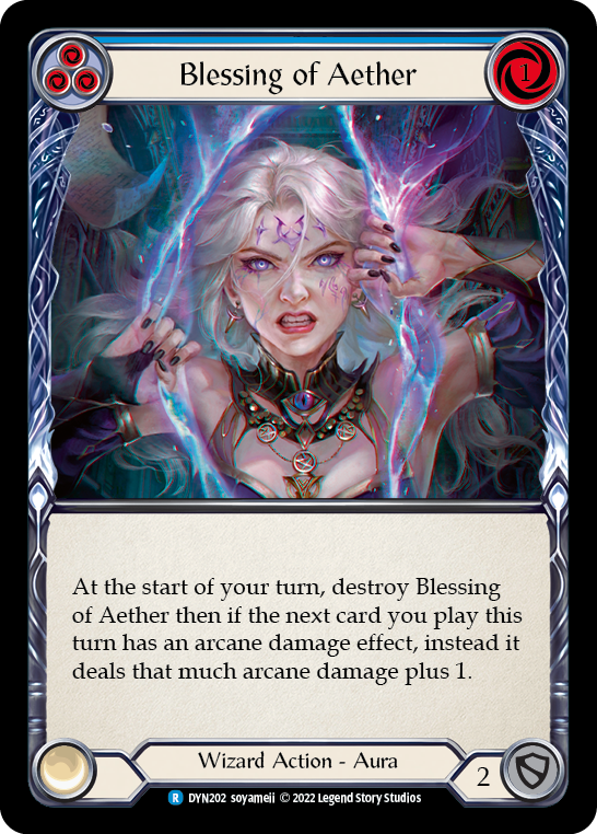 Blessing of Aether (Blue) [DYN202] (Dynasty)  Rainbow Foil | Arkham Games and Comics