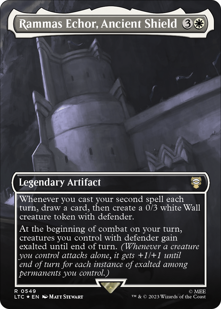 Rammas Echor, Ancient Shield (Borderless) (Surge Foil) [The Lord of the Rings: Tales of Middle-Earth Commander] | Arkham Games and Comics