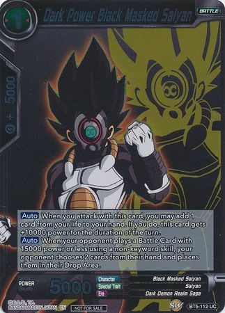 Dark Power Black Masked Saiyan (Event Pack 3 - 2019) (BT5-112_PR) [Promotion Cards] | Arkham Games and Comics