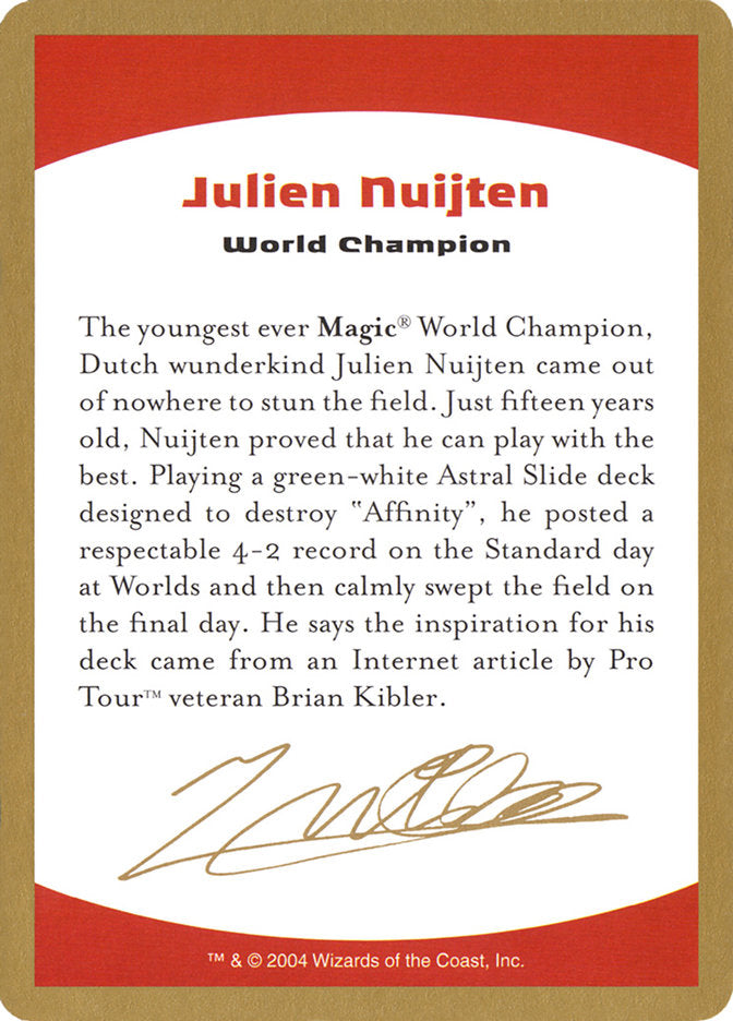 Julien Nuijten Bio [World Championship Decks 2004] | Arkham Games and Comics