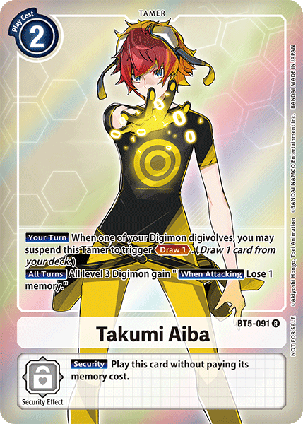 Takumi Aiba [BT5-091] (Buy-A-Box Promo) [Battle of Omni Promos] | Arkham Games and Comics