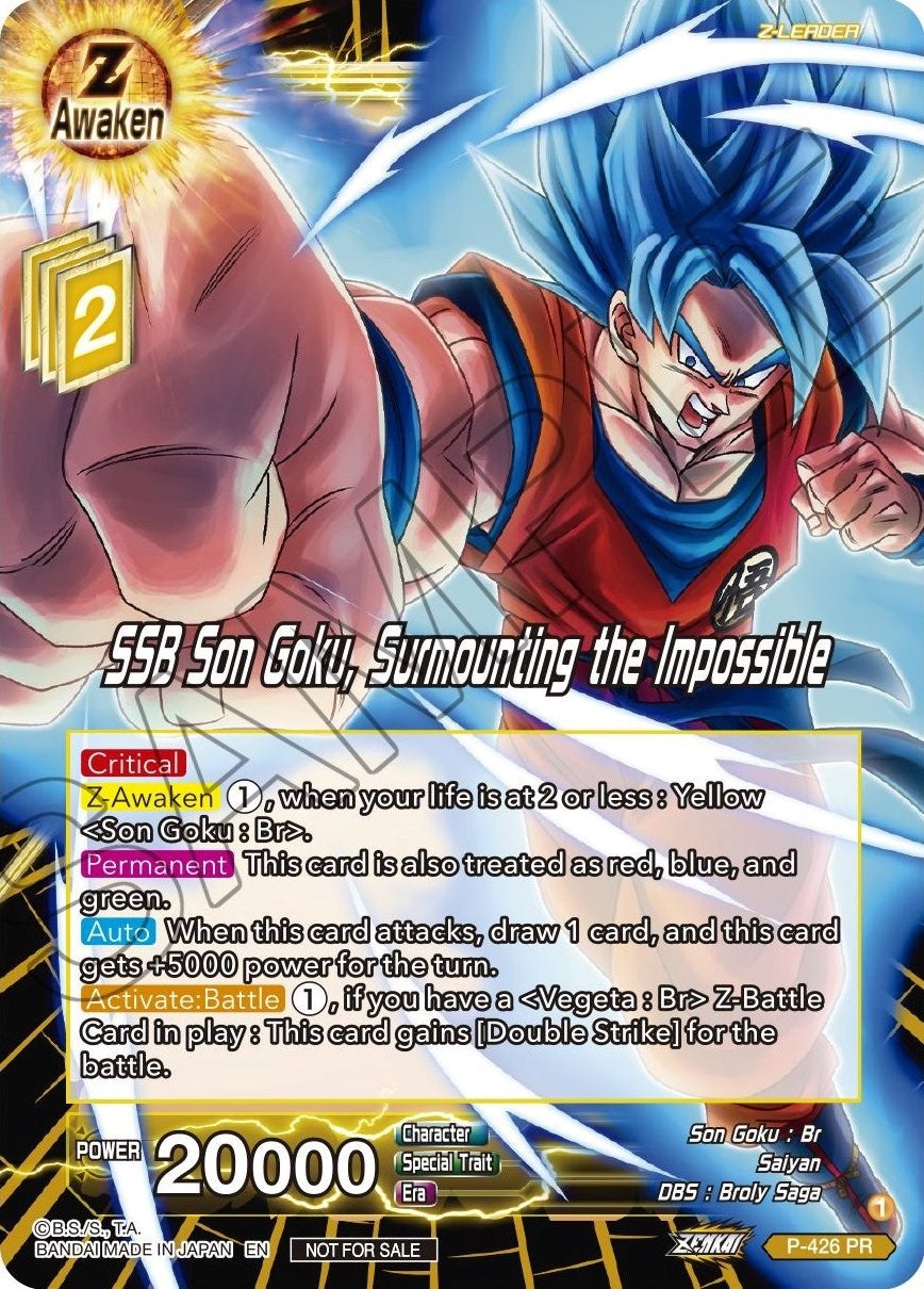 SSB Son Goku, Surmounting the Impossible (P-426) [Promotion Cards] | Arkham Games and Comics