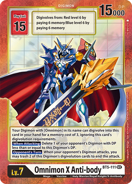 Omnimon X Anti-body [BT5-111] (Alternate Art) [Battle of Omni] | Arkham Games and Comics