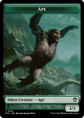 Ape // Shark Double-Sided Token [Outlaws of Thunder Junction Commander Tokens] | Arkham Games and Comics