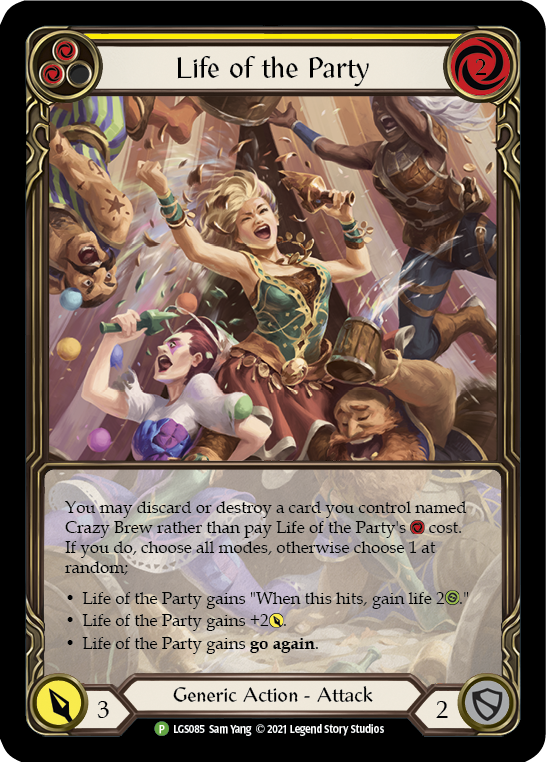 Life of the Party (Yellow) [LGS085] (Promo)  Rainbow Foil | Arkham Games and Comics