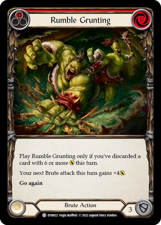 Rumble Grunting (Red) [DYN022] (Dynasty)  Rainbow Foil | Arkham Games and Comics